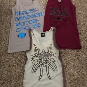Lot of 3 Harley Davidson tank tops